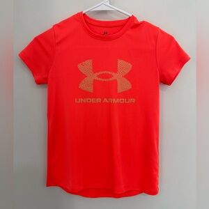Under Armour Girls' Tech Print Big Logo Short Sleeve Crew